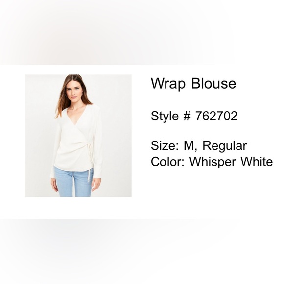 Loft Cream, Wrap Blouse NWT - Picture 5 of 14